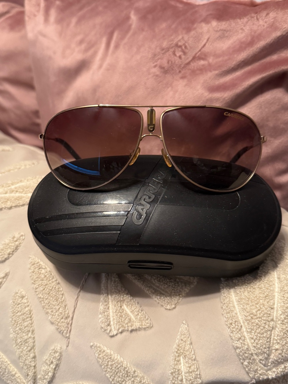 Carrera Gold Frame Sunglasses with Brown Gradient Lenses
